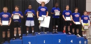 — Submitted Colten Carlson of the United South Central wrestling team holds a certificate for earning fourth place in the 182-pound weight class at the National High School Coaches Association tournament in Virginia Beach, Va.