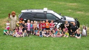 Officers David Doppelhammer and Erik Melia along with McGruff, visited United Preschool on May 15. --Submitted