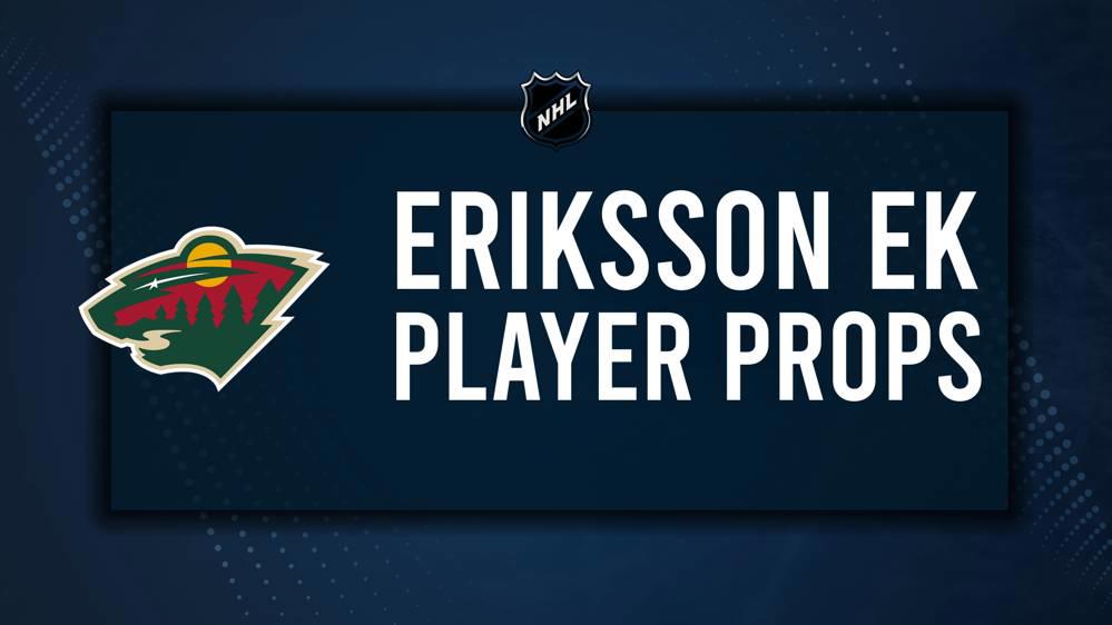 Joel Eriksson Ek Player Prop Bets for the Wild vs. Sharks Game - November 7